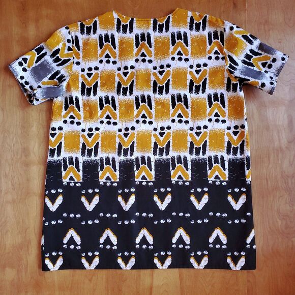 African Dashiki Traditional Short Sleeve V Neck Shirt Midget Giraffe Size S M - Picture 4 of 8